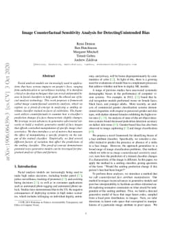 Image Counterfactual Sensitivity Analysis for Detecting Unintended Bias