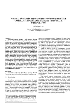 Physical Integrity Attack Detection of Surveillance Camera with Deep
  Learning Based Video Frame Interpolation