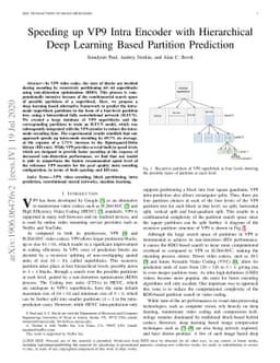 Speeding up VP9 Intra Encoder with Hierarchical Deep Learning Based
  Partition Prediction