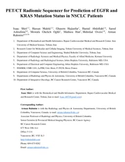 PET/CT Radiomic Sequencer for Prediction of EGFR and KRAS Mutation
  Status in NSCLC Patients