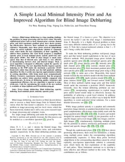 A Simple Local Minimal Intensity Prior and An Improved Algorithm for
  Blind Image Deblurring