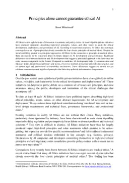 Principles alone cannot guarantee ethical AI