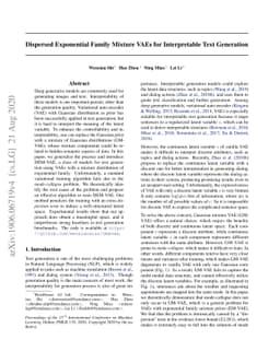 Dispersed Exponential Family Mixture VAEs for Interpretable Text
  Generation