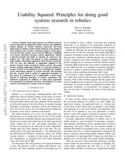 Usability Squared: Principles for doing good systems research in
  robotics