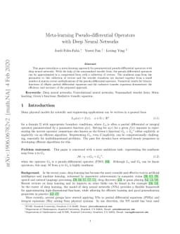 Meta-learning Pseudo-differential Operators with Deep Neural Networks