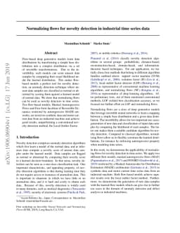 Normalizing flows for novelty detection in industrial time series data