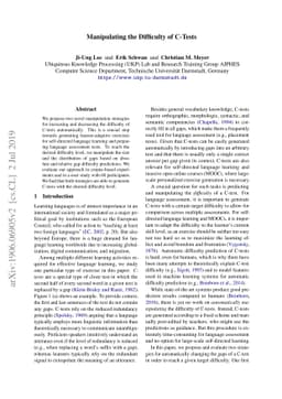 Manipulating the Difficulty of C-Tests