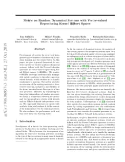 Metric on random dynamical systems with vector-valued reproducing kernel
  Hilbert spaces