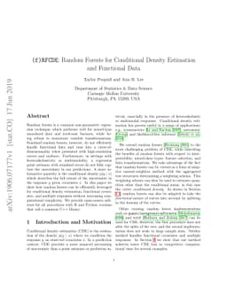 (f)RFCDE: Random Forests for Conditional Density Estimation and
  Functional Data