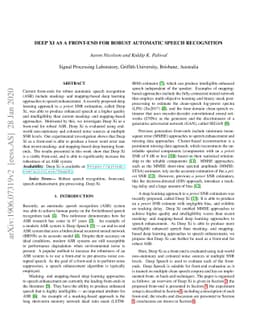 Deep Xi as a Front-End for Robust Automatic Speech Recognition