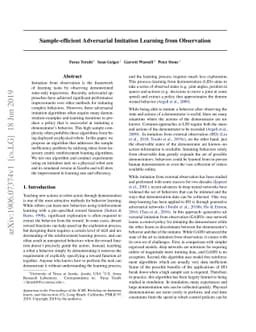 Sample-efficient Adversarial Imitation Learning from Observation