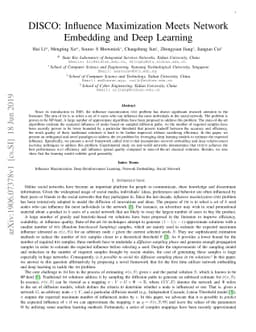 DISCO: Influence Maximization Meets Network Embedding and Deep Learning