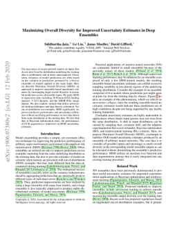 Maximizing Overall Diversity for Improved Uncertainty Estimates in Deep
  Ensembles
