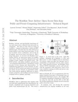 The Workflow Trace Archive: Open-Access Data from Public and Private
  Computing Infrastructures -- Technical Report
