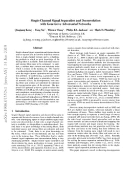 Single-Channel Signal Separation and Deconvolution with Generative
  Adversarial Networks
