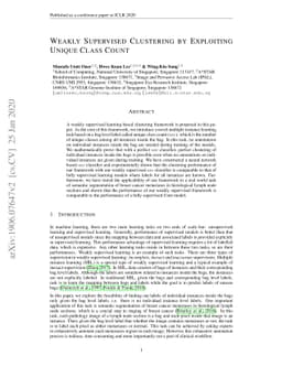 Weakly Supervised Clustering by Exploiting Unique Class Count