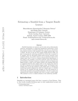 Estimating a Manifold from a Tangent Bundle Learner