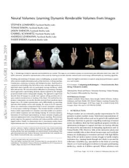 Neural Volumes: Learning Dynamic Renderable Volumes from Images