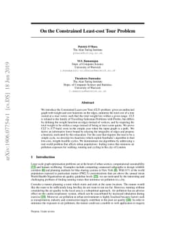 On the Constrained Least-cost Tour Problem