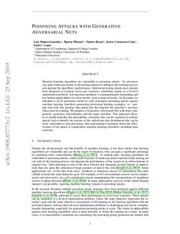 Poisoning Attacks with Generative Adversarial Nets