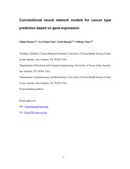 Convolutional neural network models for cancer type prediction based on
  gene expression