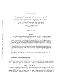 Safe Testing