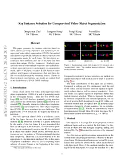Key Instance Selection for Unsupervised Video Object Segmentation