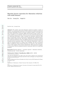 Bayesian inverse regression for dimension reduction with small datasets