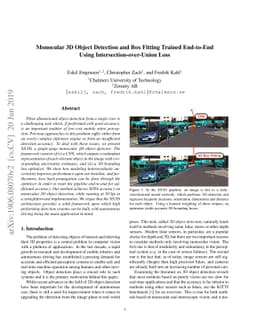 Monocular 3D Object Detection and Box Fitting Trained End-to-End Using
  Intersection-over-Union Loss