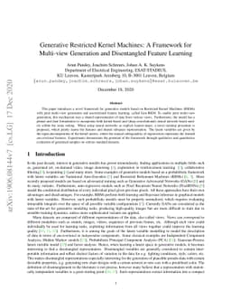 Generative Restricted Kernel Machines: A Framework for Multi-view
  Generation and Disentangled Feature Learning