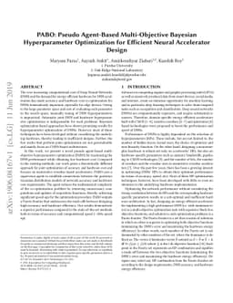 PABO: Pseudo Agent-Based Multi-Objective Bayesian Hyperparameter
  Optimization for Efficient Neural Accelerator Design