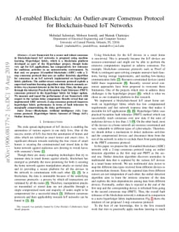 AI-enabled Blockchain: An Outlier-aware Consensus Protocol for
  Blockchain-based IoT Networks