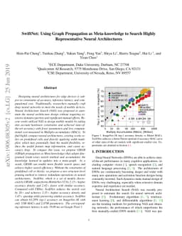 SwiftNet: Using Graph Propagation as Meta-knowledge to Search Highly
  Representative Neural Architectures