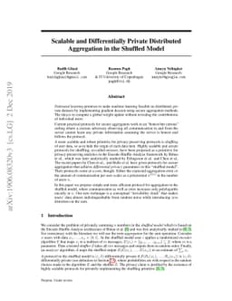 Scalable and Differentially Private Distributed Aggregation in the
  Shuffled Model