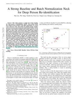 A Strong Baseline and Batch Normalization Neck for Deep Person
  Re-identification