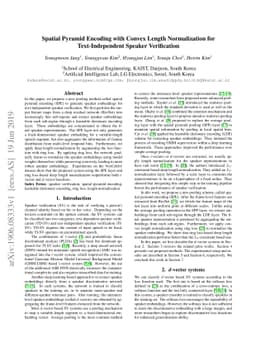 Spatial Pyramid Encoding with Convex Length Normalization for
  Text-Independent Speaker Verification