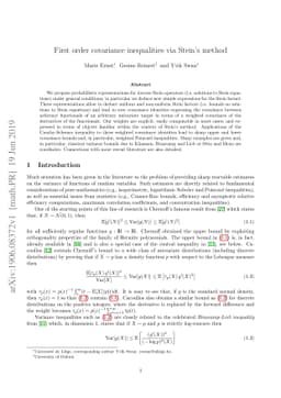 First order covariance inequalities via Stein's method