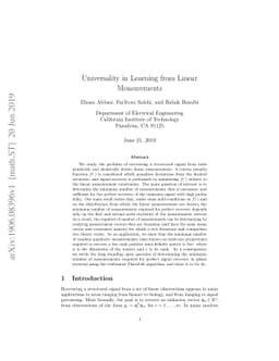 Universality in Learning from Linear Measurements