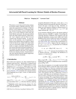 Adversarial Self-Paced Learning for Mixture Models of Hawkes Processes