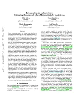 Privacy, Altruism, and Experience: Estimating the Perceived Value of
  Internet Data for Medical Uses
