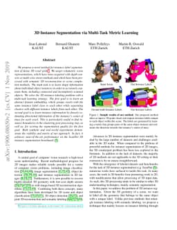 3D Instance Segmentation via Multi-Task Metric Learning