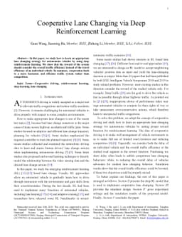 Cooperative Lane Changing via Deep Reinforcement Learning