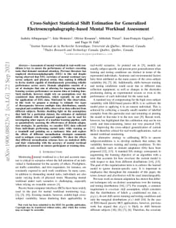 Cross-Subject Statistical Shift Estimation for Generalized
  Electroencephalography-based Mental Workload Assessment