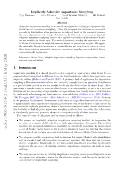 Implicitly Adaptive Importance Sampling