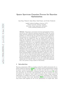 Sparse Spectrum Gaussian Process for Bayesian Optimization