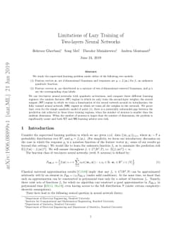 Limitations of Lazy Training of Two-layers Neural Networks