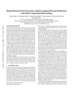 Deep Mixture Point Processes: Spatio-temporal Event Prediction with Rich
  Contextual Information