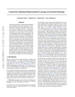 Connectivity-Optimized Representation Learning via Persistent Homology
