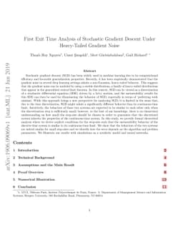 First Exit Time Analysis of Stochastic Gradient Descent Under
  Heavy-Tailed Gradient Noise