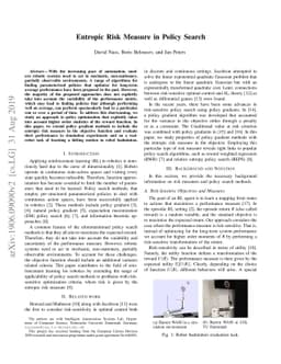 Entropic Risk Measure in Policy Search